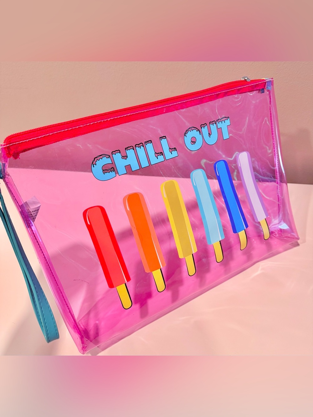 Chill Out Popsicle Hot Pink Vinyl Bikini Bag